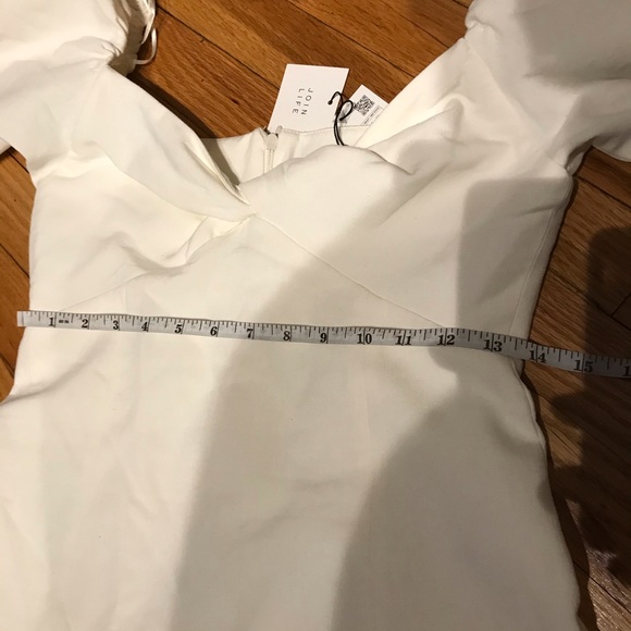 Linen Coastal Coquette Cottage Western Puff short sleeve twist knot overlay flar - Picture 12 of 16